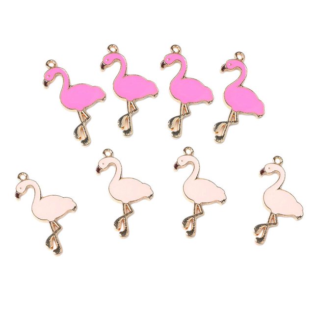 8 piezas de aleación de forma de flamenco colgantes joyería haciendo hallazgos para DIY pendientes collar collar ropa ropa colgante d Macarena Colgante de joyería de moda