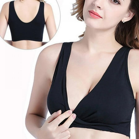 Women Breastfeeding Bra without Steel Ring Convenient Nursing Bra Solid No Trace Vest Maternity Bra