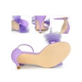 thumbnail image 2 of BLISSFUL STEP Women's Open Toe Ankle Strap Bow Tie Stiletto High Heels Sandals Purple 9, 2 of 6