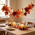 thumbnail image 4 of Hand-Crocheted Halloween Pumpkin Garland with Maple Leaves, Acrylic Yarn Decor for Home and Thanksgiving Party Multicolor, 4 of 6