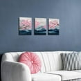 thumbnail image 4 of Japanese Wall Art Cherry Blossom Tree Pictures for Wall Decorations Pink Wall Decor Floral Wall Pictures for Bathroom Canvas Art for Bedroom Framed 12x16inchx3pcs, 4 of 6