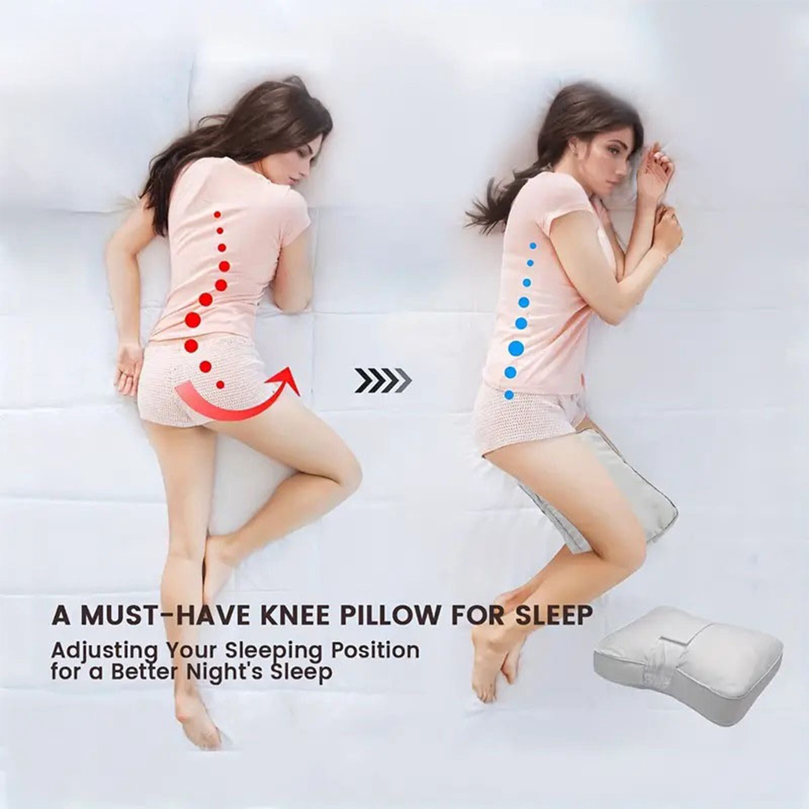 Leg Pillow Pregnancy Knee Pillow With Straps Ergonomic Leg Support Cushion Soft Memory Foam Style Knee Spacer Pillow Pressure Relief Sleeping Support For Side Sleep Office Rest Use For Comfort-Gray