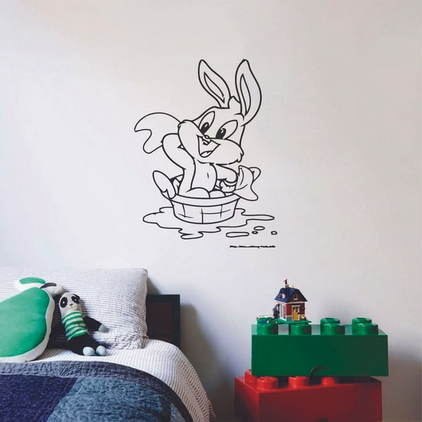 Looney Tunes Cute Baby Bugs Bunny Children Cartoon Wall Sticker Art Decal For Girls Boys Room Bedroom Nursery Kindergarten House Fun Home Decor Stickers Wall Art Vinyl Decoration Size 10x8 Inch