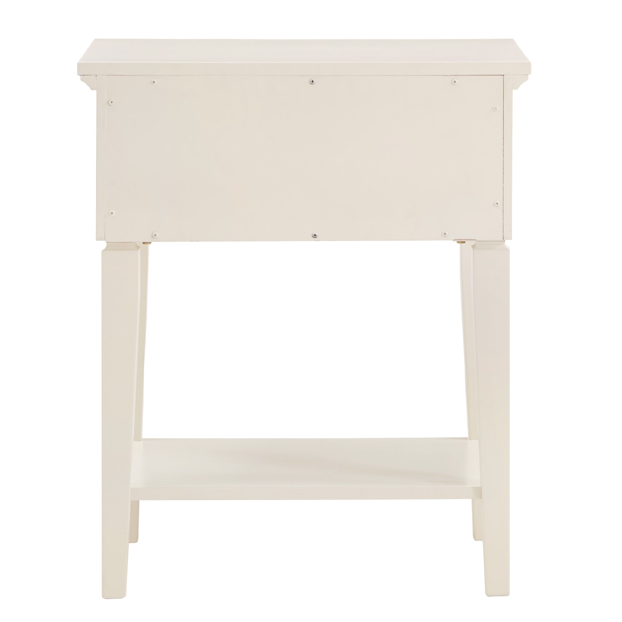 Weston Home Erro White Finish Beige Linen 1- Drawer Nightstand