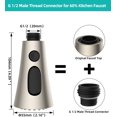 thumbnail image 3 of FrostHike Pull Down Faucet Head Replacement with 9 Adapters Compatible with Moen Delta Faucet Head, 3 Function Kitchen Sink Faucet Sprayer Head, Brushed Nickel Finish Kitchen Faucet Head, 3 of 5