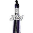 thumbnail image 3 of Endea Graduation Black/Purple/Silver Mixed Color Graduation Tassel with Silver Date Drop, 3 of 10