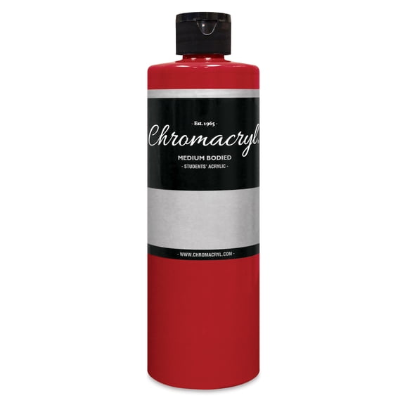 Chromacryl Premium Students Acrylic Paint, 1 pt Bottle, Cool Red