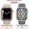 thumbnail image 3 of 8 Pack Bling Case for Apple Watch 44mm SE Series 6/ 5/ 4, Hard PC Cover [No Screen Protector] Double Row Crystal Diamond Bumper Rhinestone Frame All-Around Protective iWatch Accessories, 3 of 5