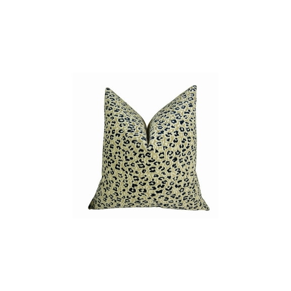 Cheetah Throw Pillow - Cream & Black Animal Design - Handmade Decorative Accent Pillow - Down Alternative Insert
