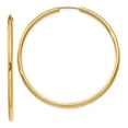 thumbnail image 1 of 14k Yellow Gold Round Endless 2mm Hoop Earrings, 1 of 8