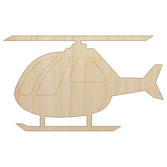 Helicopter Aircraft Chopper Wood Shape Unfinished Piece Cutout Craft DIY Projects - 4.70 Inch Size - 1/8 Inch Thick