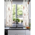 thumbnail image 2 of Brown Red Spring Floral Sheer Curtains 39 Inch Length 2 Panels Set for Living Room/Bedroom, Summer Flowers Botanical Elegant Kitchen Curtains Grommet Semi-Sheer Curtains Window Treatments 27.5"x39"x2, 2 of 7
