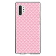 thumbnail image 1 of DistinctInk Clear Shockproof Hybrid Case for Galaxy Note 10 PLUS (6.8" Screen) - TPU Bumper, Acrylic Back, Tempered Glass Screen Protector - Light Pink Scalloped Pattern, 1 of 1