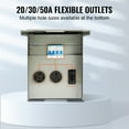thumbnail image 4 of VEVOR Temporary Power Outlet Panel, 125/250V, RV Power Outlet Box with a 20/30/50 Amp Receptacle Installed, NEMA 14-50R / NEMA TT-30R / 15A GFCI for RV Camper Trailer Motorhome, 4 of 9