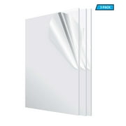 AdirOffice 12" x 24" Clear Plexiglass Acrylic Sheet, DIY, Plastic Sheet, 3-Pack