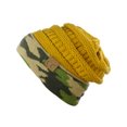 thumbnail image 2 of NYFASHION101 Warm Soft Stretch Cable Knit Camo Cuff Slouchy Beanie - Mustard, 2 of 3