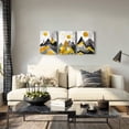 thumbnail image 2 of Abstract Geometry Mountains wall decorations for Living Room Bedroom Decoration,Bathroom Canvas Wall Art decor 3 Piece Home Decoration kitchen Wall decor modern golden Abstract Watercolor painting, 2 of 6