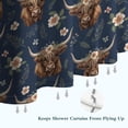 thumbnail image 6 of Blue Highland Cow Flower Pattern Shower Curtain 36"x72" ,Bathroom Decorative Shower Curtains Set with 12 Hooks,Modern Waterproof Washable Shower Curtain, 6 of 6