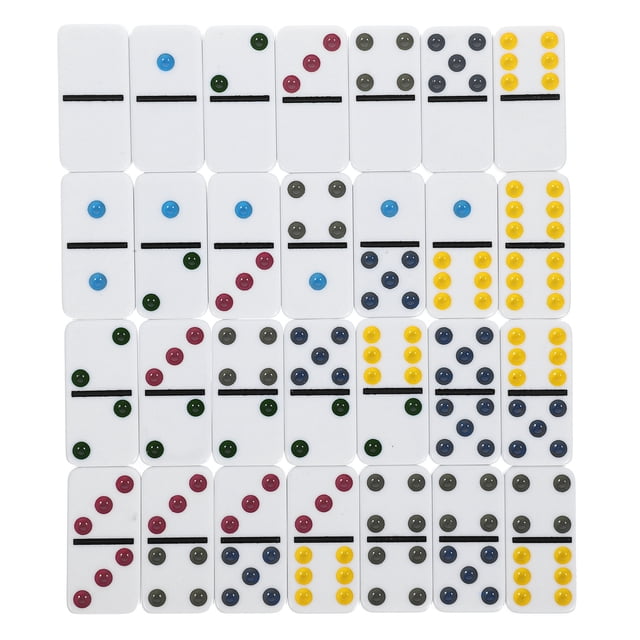 MOVTOTOP Melamine domino Set for Party Use Assorted Color Durable Lightweight Toy 28pcs