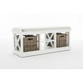 thumbnail image 5 of NovaSolo Halifax Entryway Bench with Cushion and Baskets Wood in Pure White, 5 of 14