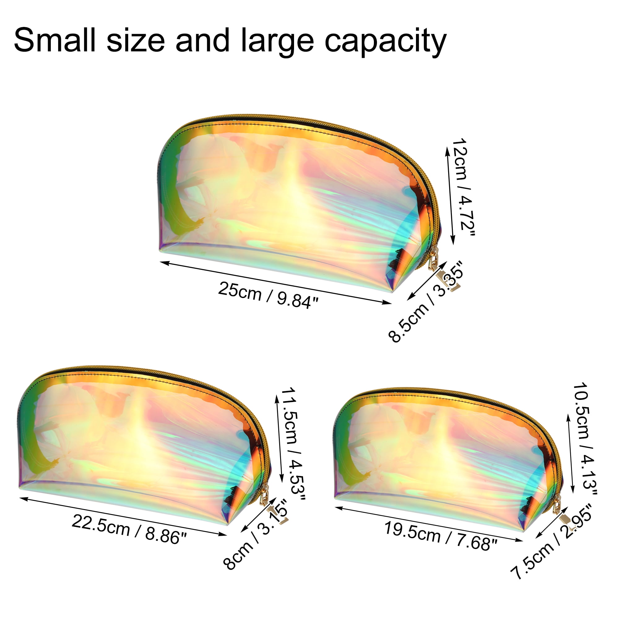 Unique Bargains 3Pcs Travel Toiletry Bag Makeup Bag Toiletry Organizer Bags TPU Multicolor
