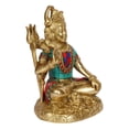 thumbnail image 2 of Brass World Brass Multicolor Gemstone Handwork Blessing Lord Shiva Murti Idol Shankar Bhagwan Bhole Nath Statue Home Mandir Puja Temple Showpiece Accessories Pooja Gift & Home Decor 7 Inch, 2 of 4