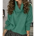 thumbnail image 4 of Suéteres de Punto Grueso Oversize para Mujer, con Cuello Alto, Larga y Corte Holgado, Ideales para el Invierno Verde M, 4 of 8