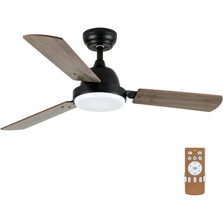 

Simple Deluxe 44-inch Ceiling Fan with LED Light and Remote Control 6-Speed Modes 2 Rotating Modes Timer
