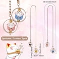 thumbnail image 2 of 2 colgantes de cerámica con forma de gato de la suerte para espejo retrovisor de coche, diseño de gato Maneki Neko japonés, accesorios para espejo retrovisor de coche, decoración para coche., 2 of 6