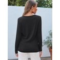 thumbnail image 2 of Womens Casual Long Sleeve Round Neck Shirts Basic Fall and Winter Tops, 2 of 6