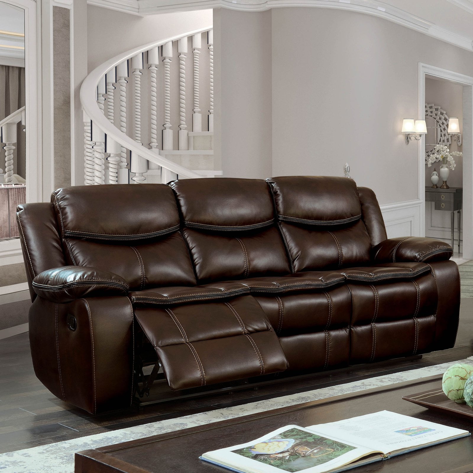 Furniture of America Westfield Breathable Leatherette Sofa Recliner