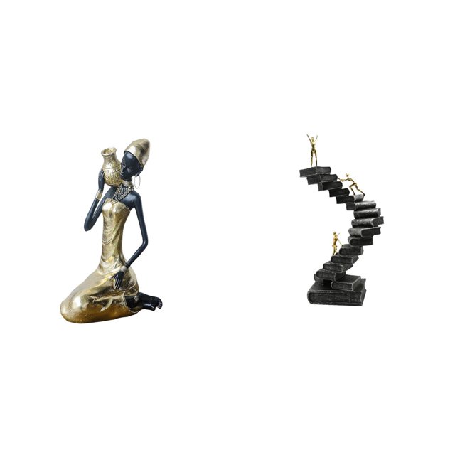 Estatua De Mujer Pensadora Tribal Africana De Resina, Artesanía Hecha A Mano, Pieza De Arte Coleccionable, Figura Abstracta, Adorno De Escalera Para Sala De Estudio, Estantería, Decoración