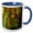 Blue/White, variant on 3drose, Image of Columns of Lime Brown and Yellow Digital Painting, 15oz Mug