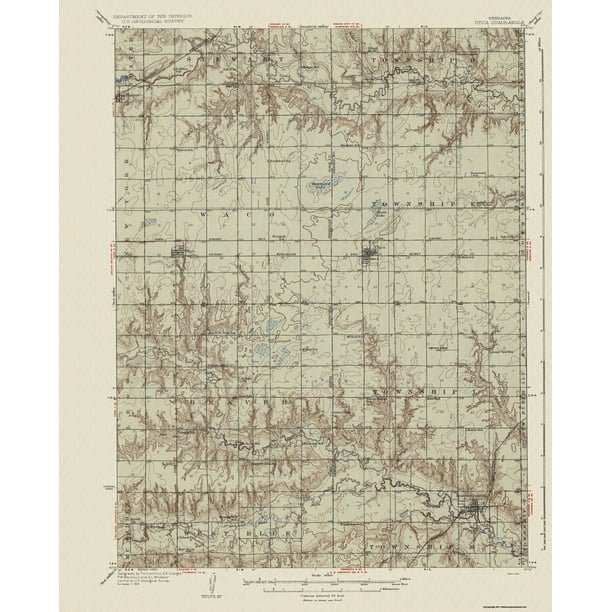 Utica Nebraska Quad USGS 1934 17 x 21.06