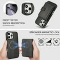 thumbnail image 4 of ELEHOLD Case for iPhone 13, 2-in-1 Magnetic Shockproof Leather Wallet Flip Case Cover, Detachable Card Holder with Stand,Black, 4 of 8