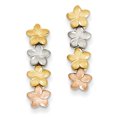 thumbnail image 1 of 14K Tri Color Gold Tri-Color Plumeria Earrings, 1 of 2