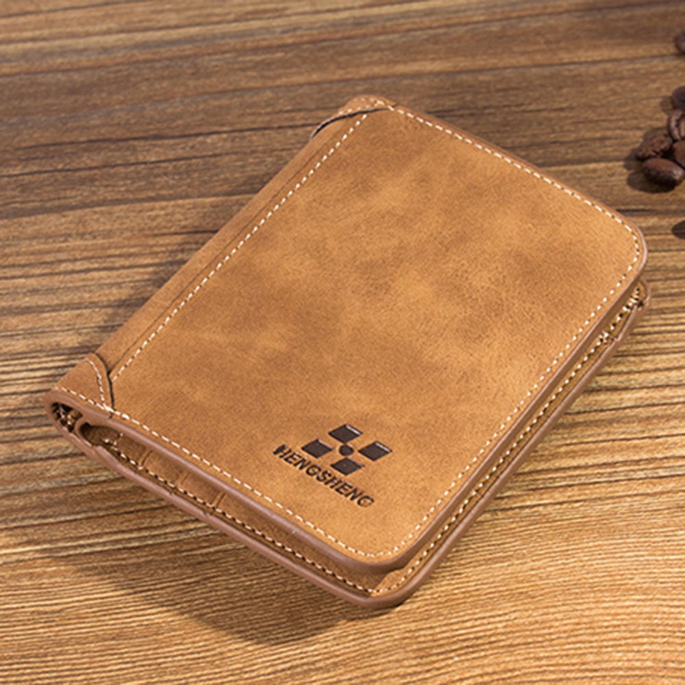 Puloru Puloru Fashion Mens Leather Bifold Wallet Slim Hipster Cowhide Credit Card and Inserts
