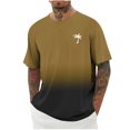thumbnail image 2 of Camisas de Manga Larga para Hombres Imprimir Casual Cuello Redondo Blusa de Manga Corta, Camisas de Lino para Hombres, 2 of 9