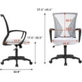 thumbnail image 3 of PINDEE Mid Back Office Chair Ergonomic Mesh Computer Desk Chair with Lumbar Support and Adjustable Armrests Swivel Task Chair for Home Office.White, 3 of 14