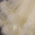 thumbnail image 4 of Birthday Party Dress for Girls, Short Sleeve Round Neck Ruffled Lace Embroidery Mesh Princess Bow Skirt in Light Blue, Size 90, 4 of 8