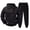 28# Black, variant on Men's Cargo Sweatsuit 2 Piece Set Quarter Zip Hoodie and Sweatpants Set Joggers Outfit Causal Sport Tracksuits Black M