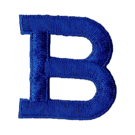 Alphabet Letter - B - Color Royal Blue - 2" Block Style - Iron On Embroidered Applique Patch