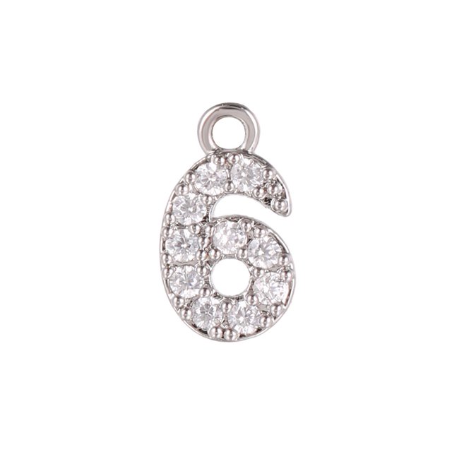 Colgante De Número De Plata S925 Chapado En Oro De 18 Quilates Joyería 0-9