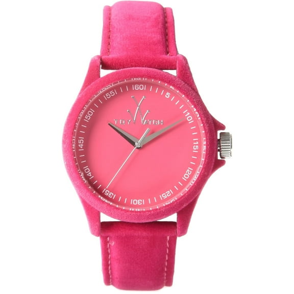 Pe03ps Women's Fuchsia Dial Fuchsia Velvet/Genuine Leather Watch