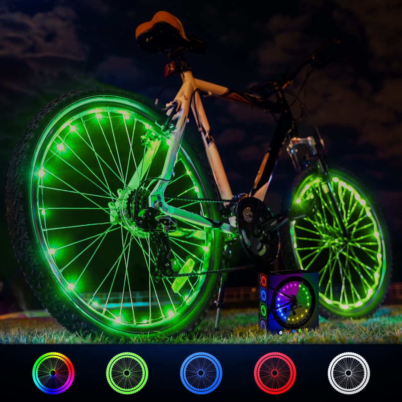 LED Bike Wheel Lights 2Pcs Waterproof 