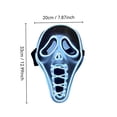 thumbnail image 3 of LED Light Up Ghost Mask, Neon Glowing Scream Face Mask for Halloween Cosplay Costume Party, 3 of 11