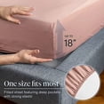thumbnail image 6 of LuxClub Microfiber Bed Sheets & Pillowcases, High Thread Count 1800 Series, Extra Deep Pocket, Wrinkle Free, Breathable Twin Bed Sheets Sets, Pearl Pink, 4 Pieces, 6 of 7