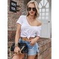 thumbnail image 5 of Women's Oversized T Shirts Tees Half Sleeve V Neck, 5 of 5
