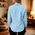 thumbnail image 7 of GUACER Womens Long Sleeve Blouses Gingham Collared Button Down Shirts Loose Casual Fall Tops, 7 of 7