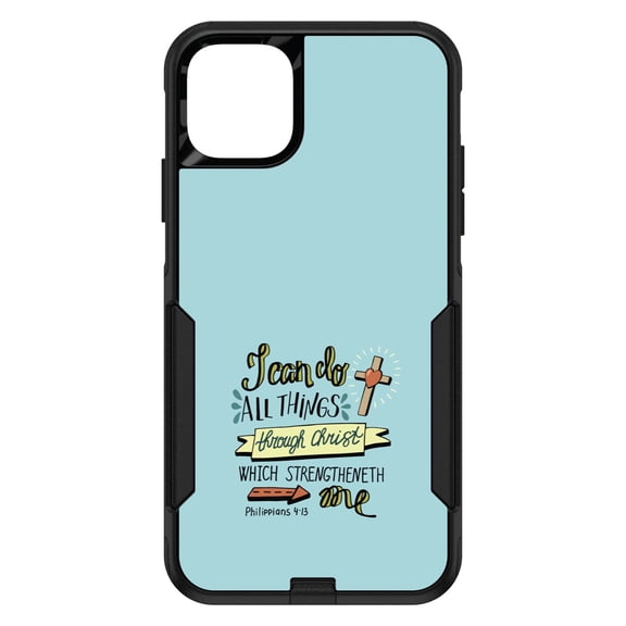 DistinctInk Custom SKIN / DECAL compatible with OtterBox Commuter for iPhone 11 (6.1" Screen) - Philippians 4:13 - I can do everything through Christ